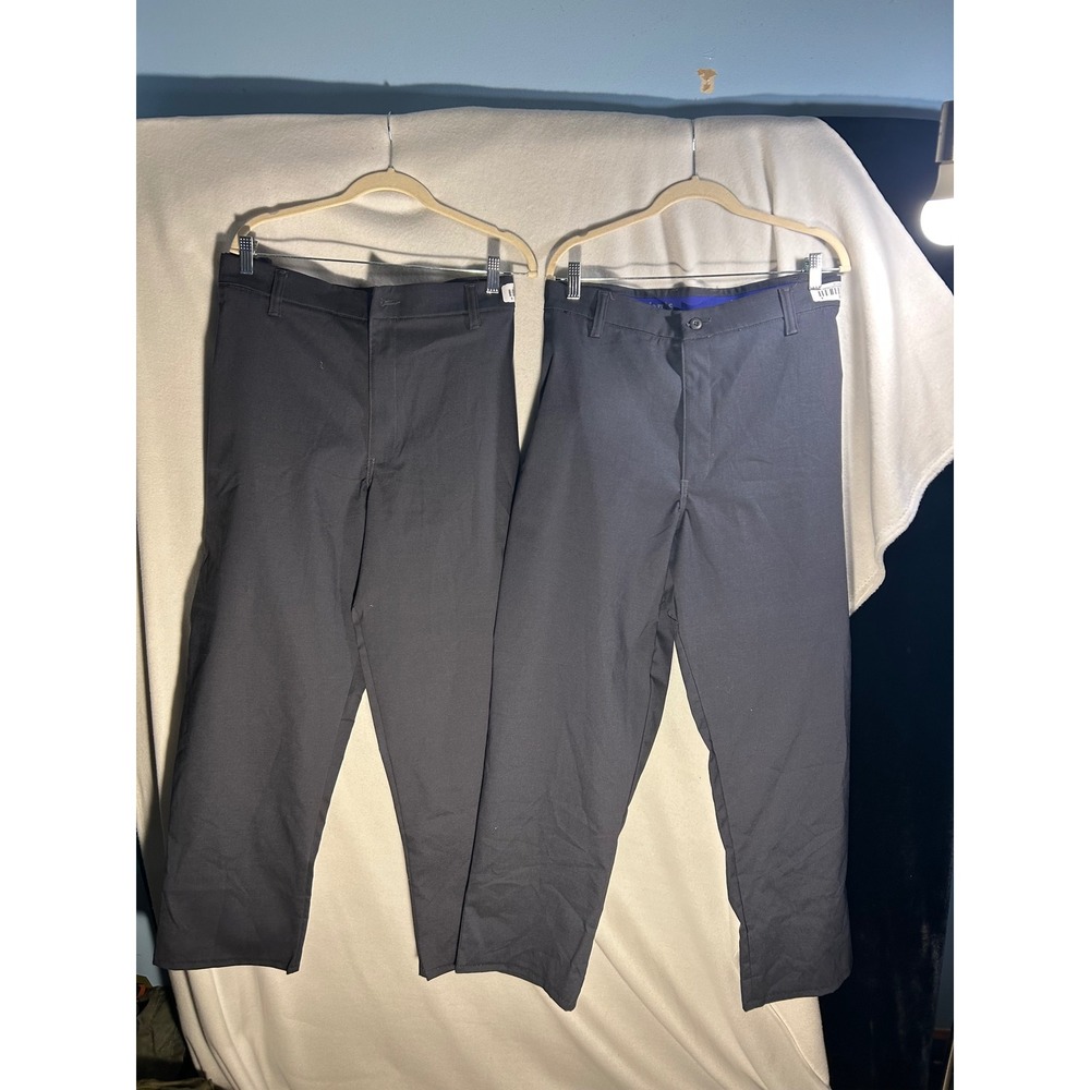 Lot of 2 Cintas Mens Charcoal Gray Work Pants 42x30 Utility Carpenter Trousers
